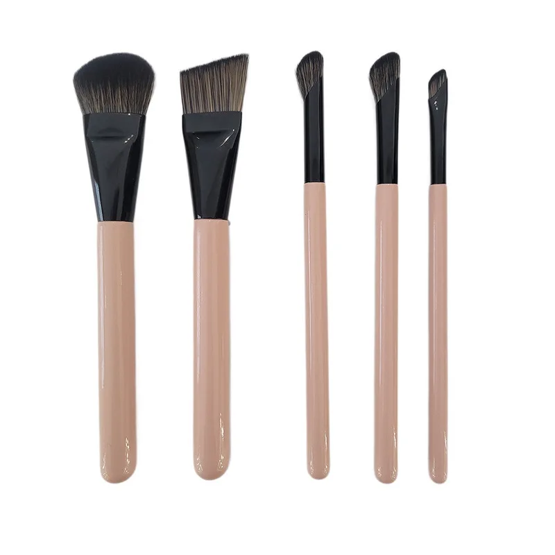 Makeup brush set  Blush brush, blade foundation brush, finger pad concealer brush, sickle nose shadow brush, eyeliner brush