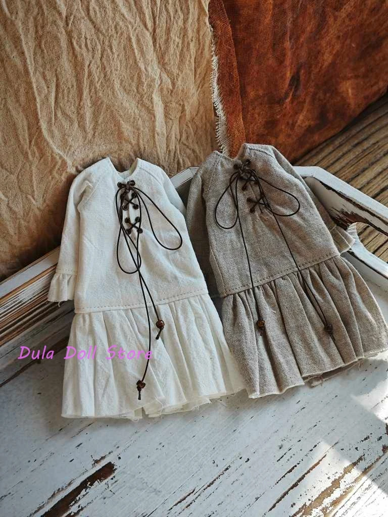 

Dula Doll Clothes Dress Lace up vintage dress for Blythe Landoudou Landazz ob24 ob22 Azone Licca 1/6 Doll