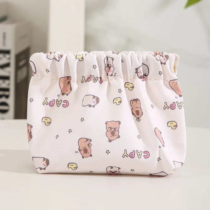 Kawaii Cute Women Makeup Handbags Wallet Organizer Pouch Card Bags Floral Travel Coin Purse Lipstick Cosmetic Small Storage Bag