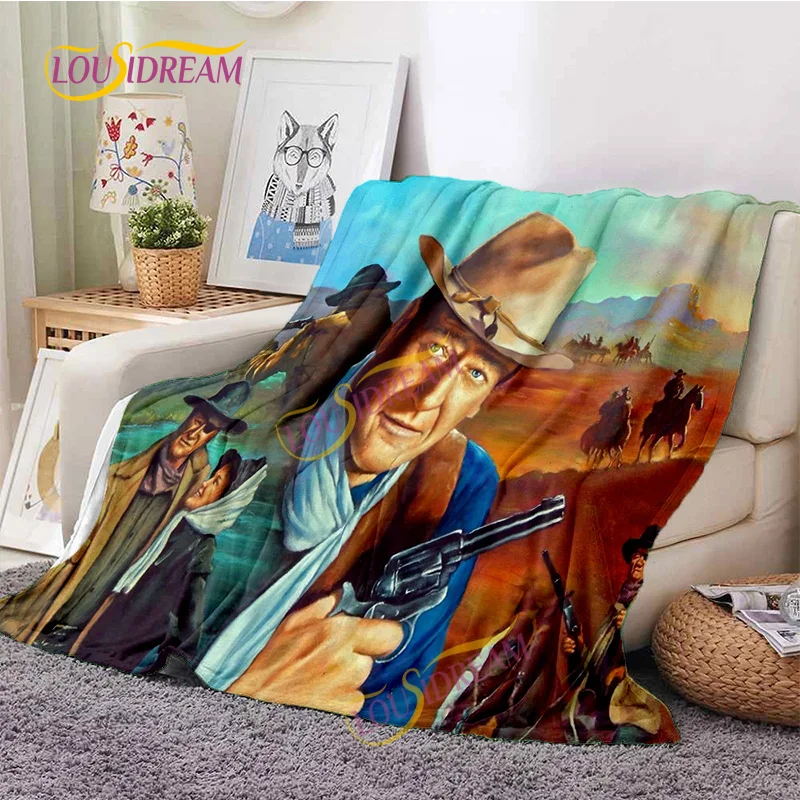 Warm and comfortable American cowboy actor John Wayne blanket is suitable for home office travel bed sofa washable blanket.