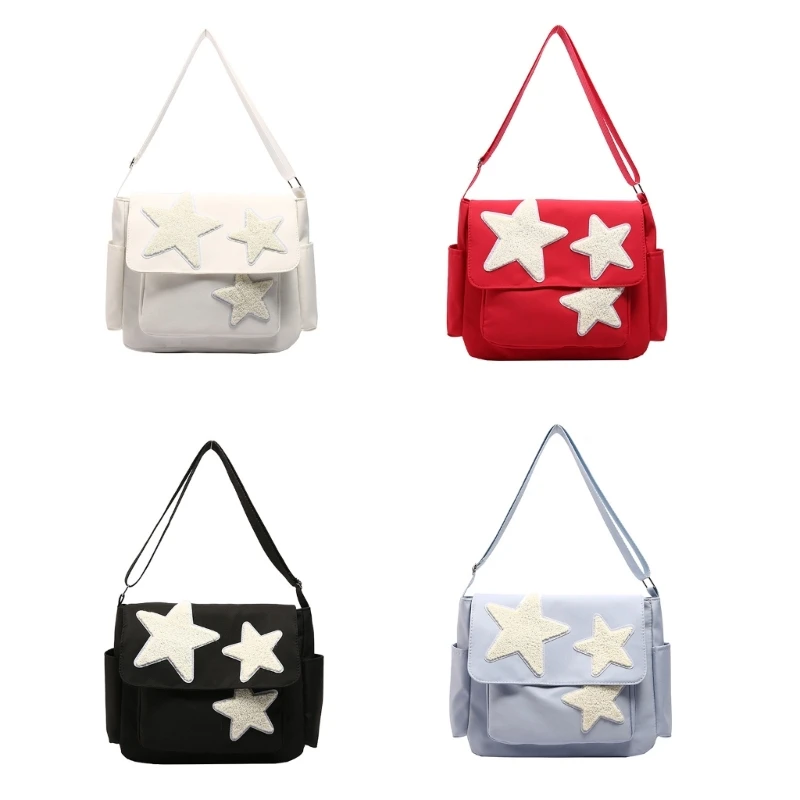 Bolso bandolera con estampado estrellas, bandolera estética para mujeres y niñas