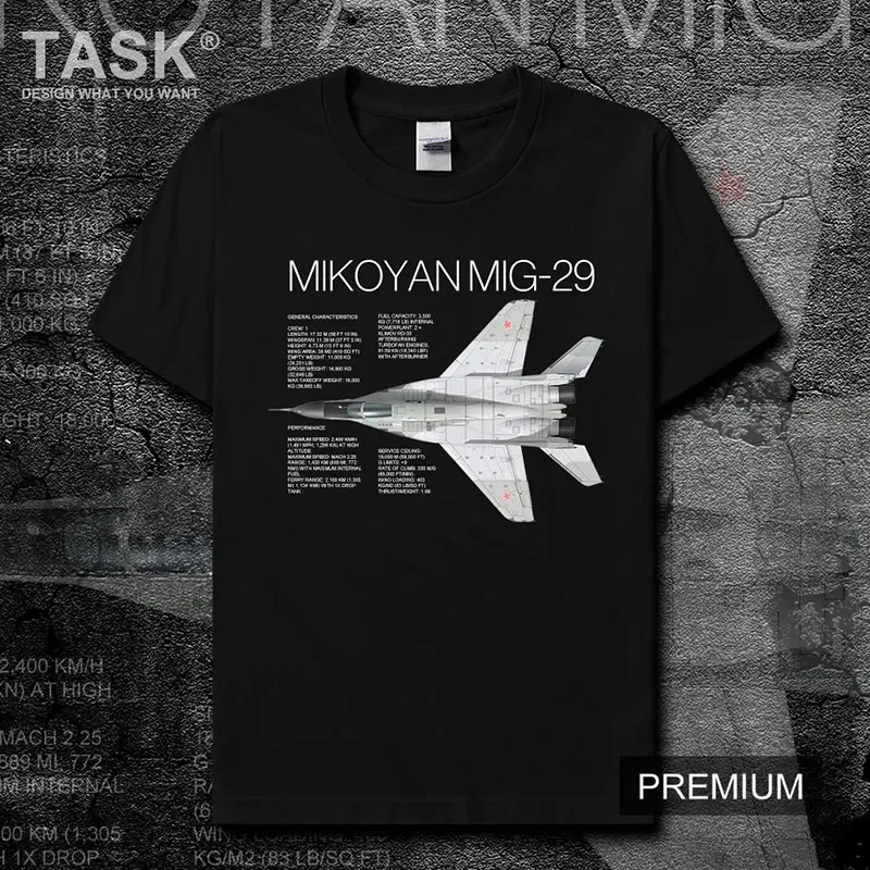 

Russian Mikoyan MIG-29 Fighter Men's T-Shirt Cotton Round Neck Short Sleeve T Shirt