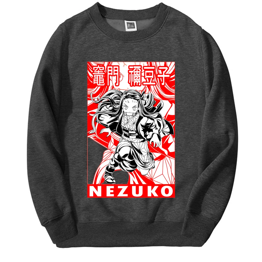 Demon Slayer Hot Japan Anime Hoodies Mens Nezuko Manga Graphic Crewneck Sweatshirt New Long Sleeve New Tracksuit Tracksuit