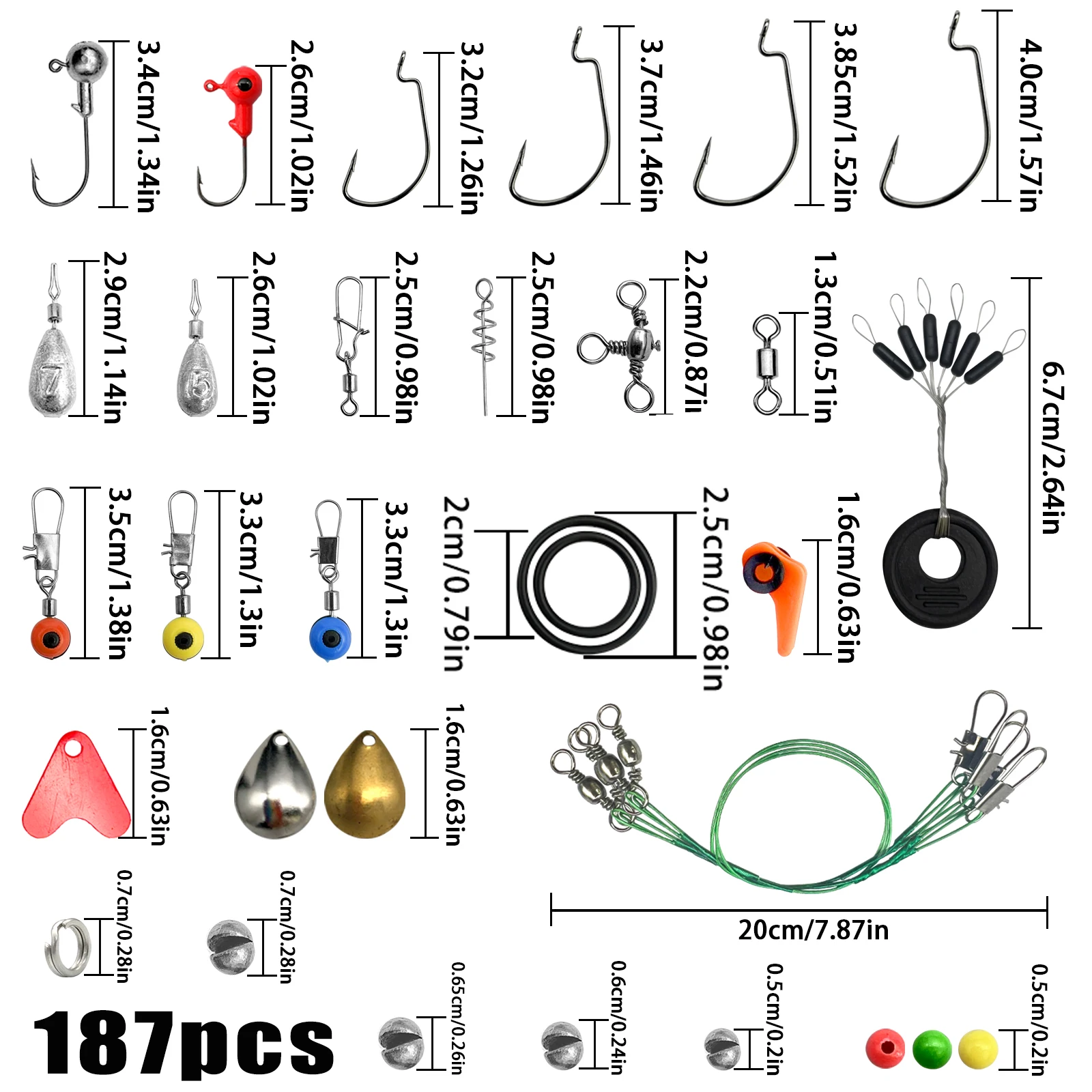 187/269pcs Fishing Accessories Kit Set - Including Tackle Box, Fish Hooks, Bait Parts, Sinkers - Perfect For Outdoor Fishing