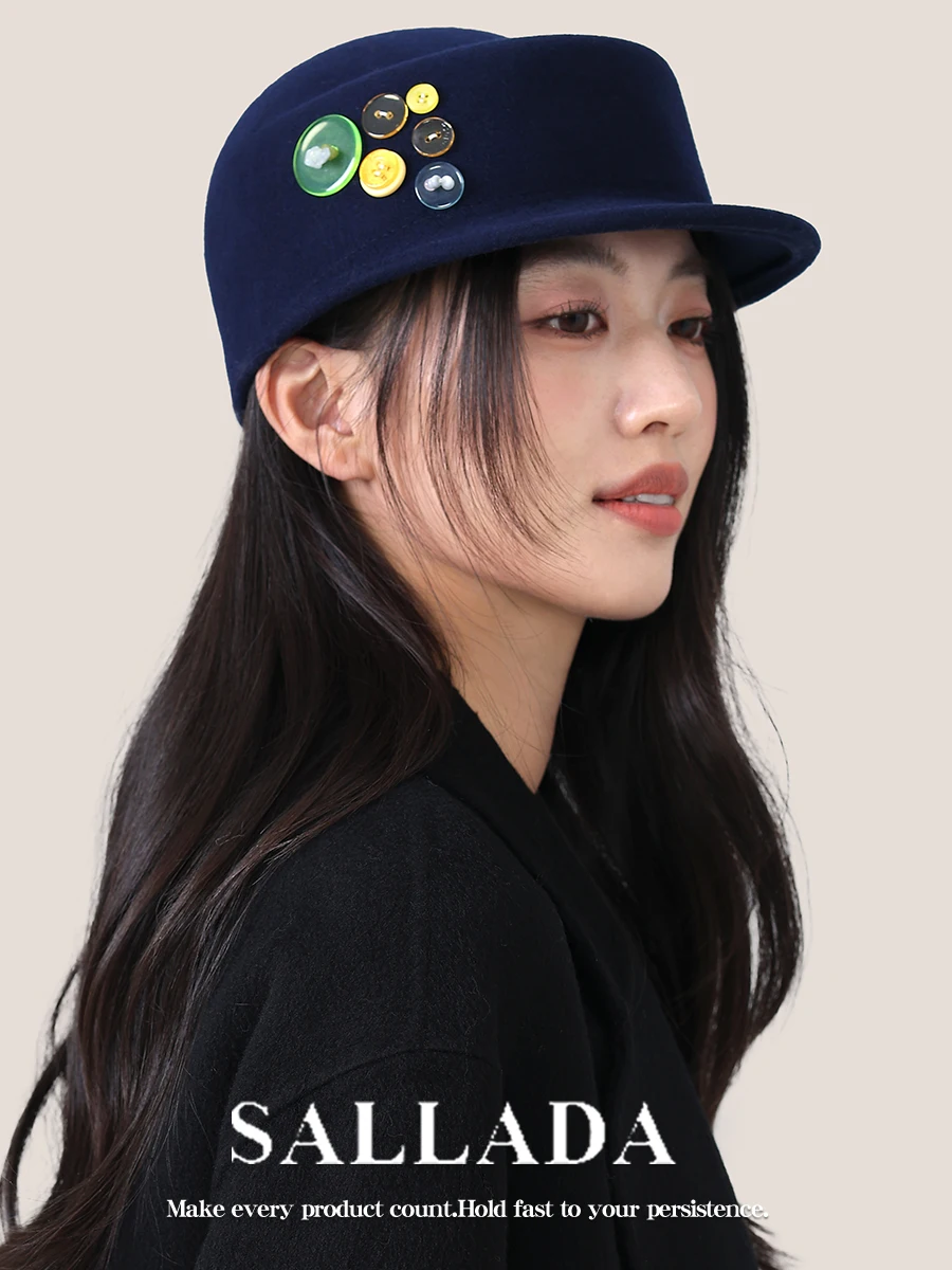 cappello-da-equitazione-sallada-in-pura-lana-con-bottoni-blu-cappello-regalo-di-alta-qualita-per-donna-berretto-da-giornalista-invernale-2026-accessorio-di-moda