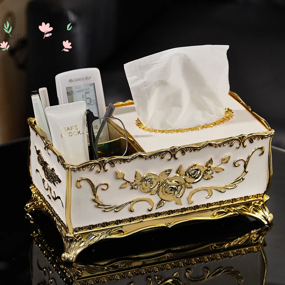 Multifunctional tissue box, creative living room pumping carton, desktop remote control storage box napkin