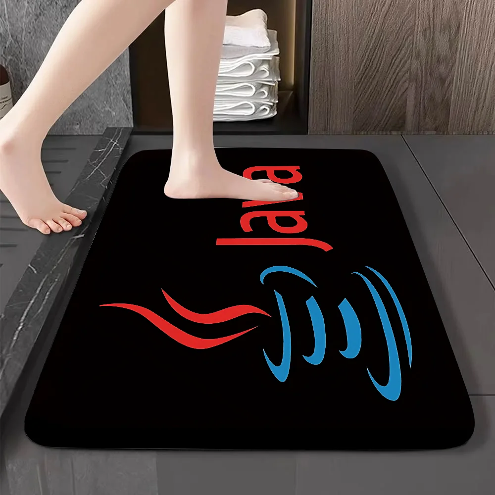 J-JavaS شعار الكلمة حصيرة الرسم المطبوعة الفانيلا ممسحة للحمام المطبخ مدخل السجاد ديكور المنزل