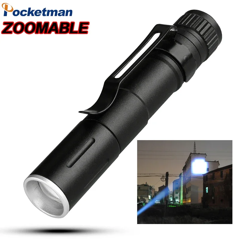 Super Bright LED Flashlight Mini Flashlights Pocket Emergency Light Small Torch Pocket Zoomable Flashlight Waterproof