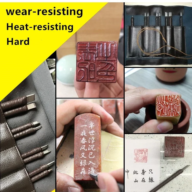 Professionelle 3/8/10Pcs Wolfram Stahl Stein Carving Hand Werkzeuge Set Stein Carving Meißel Set Holz Carving werkzeug – Detail 17