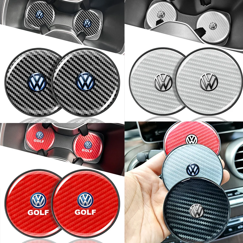 

2pcs Car Auto Cup Holder Anti Slip Insert Coasters Pads Interior Accessories For Volkswagen VW Touran Golf Polo Tiguan GTI MK7