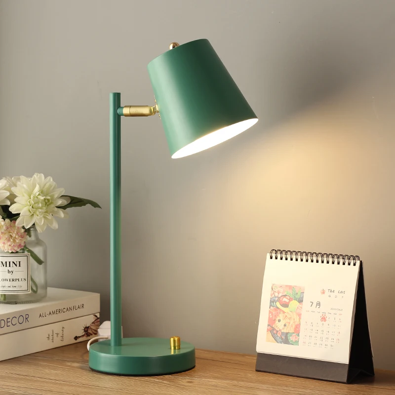 Nordic Reading Small Desk Lamp Learning Special Eye Protection Desk College Students Dormitory Home Plug-in Bedside Lamp Craft