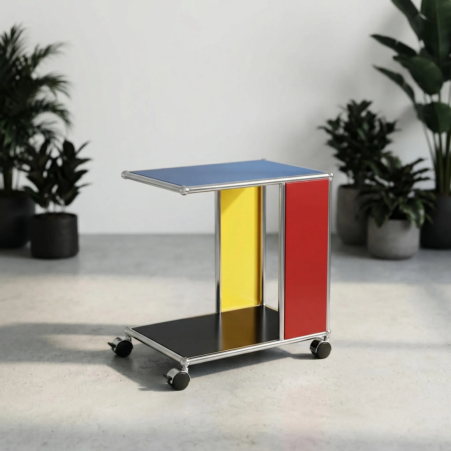 Stainless steel dopamine sofa side few trolley storage rack medieval movable side cabinet coffee table household