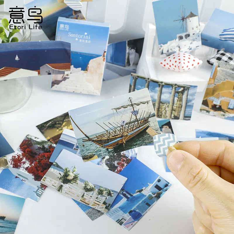 

30pcs Mini Stationery Stickers Scrapbook Landscape Seaside Holiday Gift Album Handbook Diary Castle Label Crafts Flakes Sticker