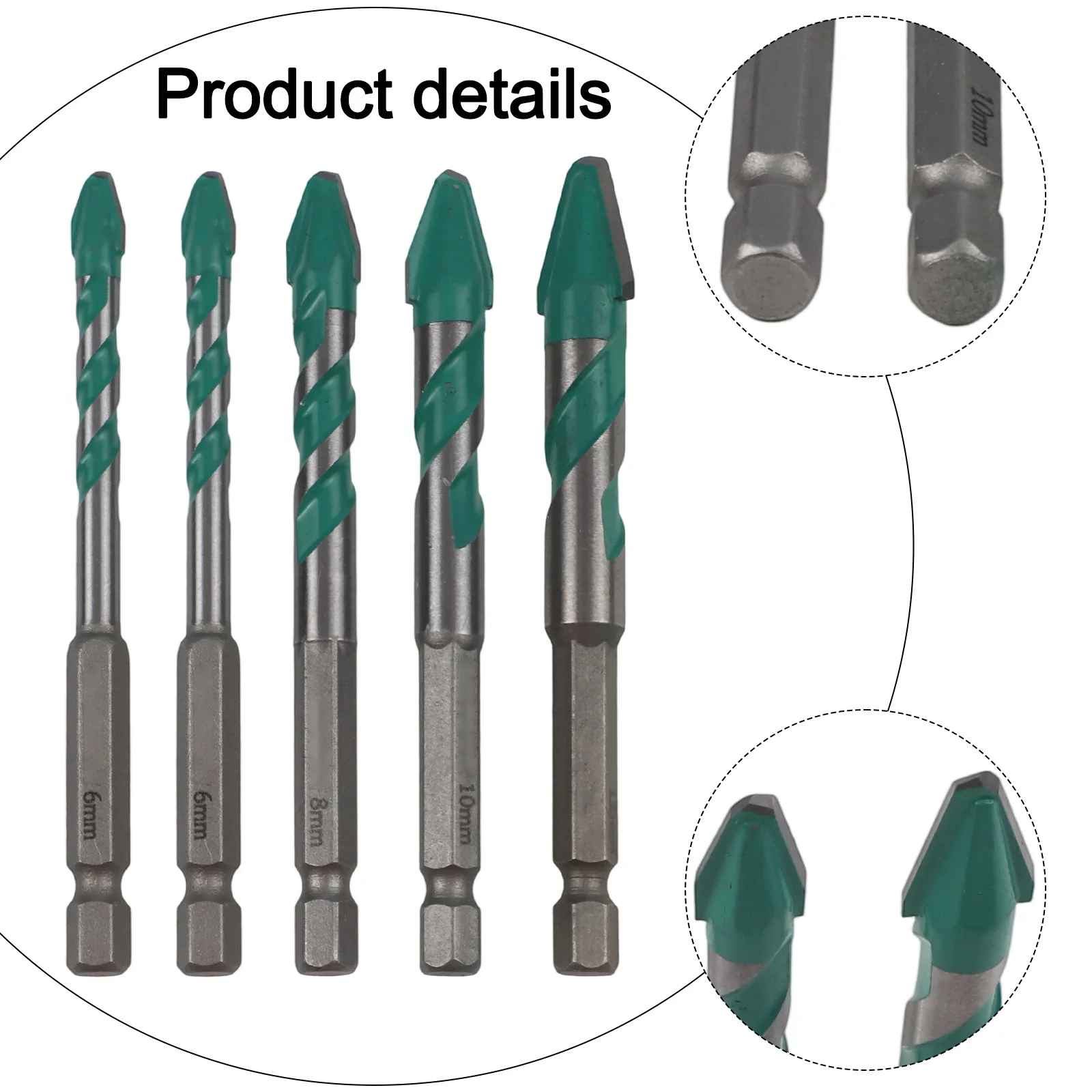 6-12mm Drill Bit Set Eccentric Concrete Drill Bit Construction Projects Eccentric Concrete Tile Drill Bit Bits