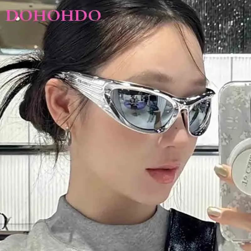 

Fashion Punk Oversize Y2K Wrap Around Sunglasses For Men Women Luxury Brand Design One Piece Sports Cycling Sun Glasses UV400