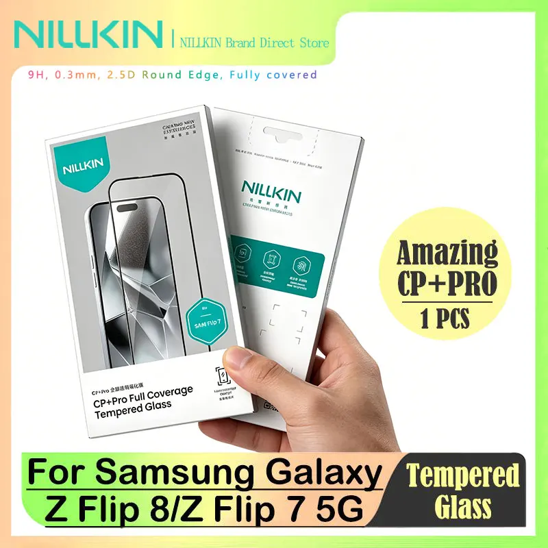 

For Samsung Galaxy Z Flip 8/7 5G, NILLKIN Amazing CP+PRO Full Glue 9H Tempered Glass AGC 0.33mm, Anti-Glare & UV Protection