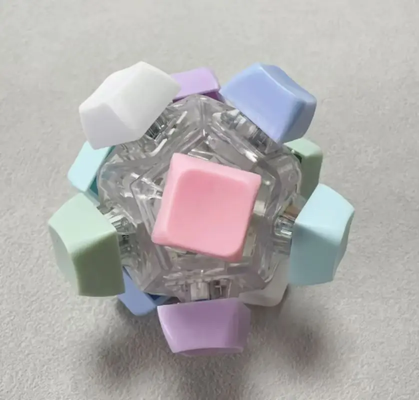Decompression Button 12 Key Cube Ball Decompression Button Keyboard Ball Fingertip Press Button Axis Tester Toy Surprise image 3