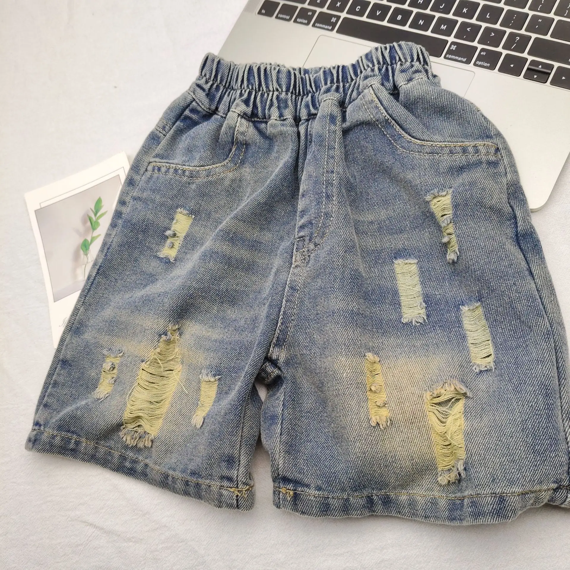 Baby Boys Shorts Girl Casual Jeans Kids Clothes Summer Ripped Hole Short Pants 2-10 Years Clothing Children Loose Denim Shorts