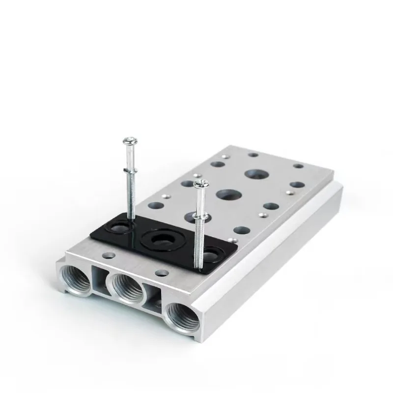 Электромагнитный клапан （1）Pneumatic Solenoid Valve Manifold 4V210-08 4V220-08 Base Board Air Exhaust Plate Airtac Type 4V200 200M 4F 6F 8F 10F 12F 15F Пневматика — деталь 3