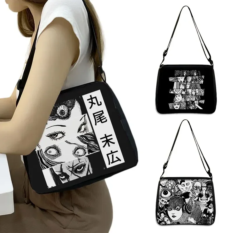 Anime Japanese Manga Junji Ito Tomie Handbag Women Underarm Bags Canvas For Travel Messenger Bag Portable Crossbody Bags Gift