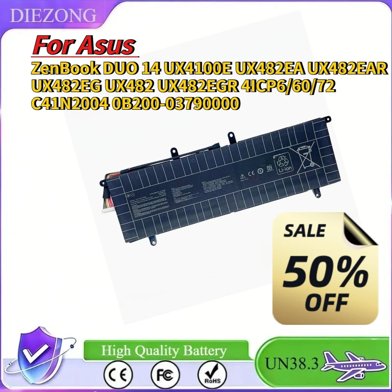 Fast Shipping For Asu s ZenBook DUO 14 UX4100E UX482EA UX482EAR UX482EG UX482 UX482EGR 4ICP6/60/72 C41N2004 0B200-03790000
