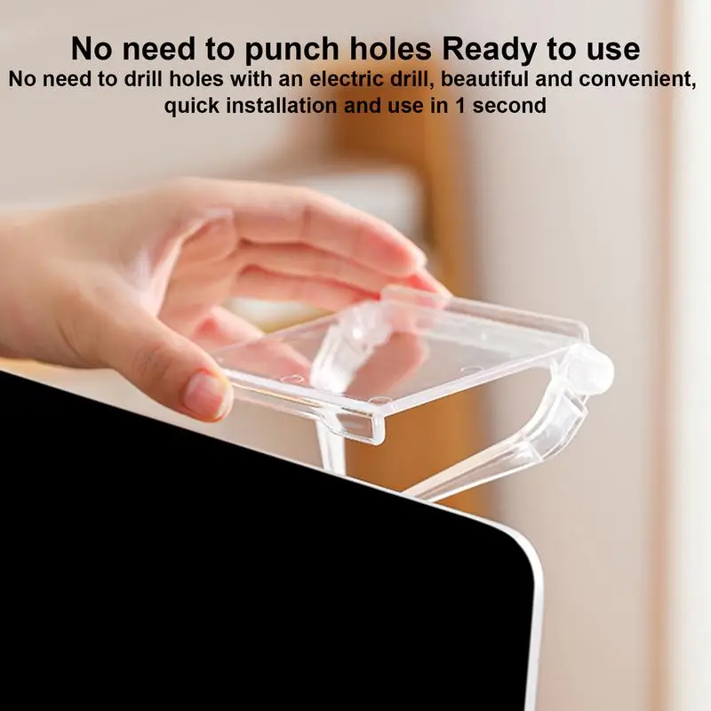 Monitor Top Shelf Mount Adjustable Computer Screen Mount Router Storage Rack For Cable Box Media Box Router Remote Control Small