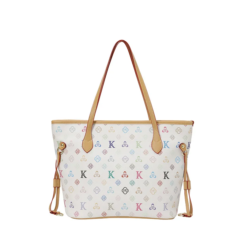 ​ ​ 2025 حقيبة يد نسائية جديدة خمر حرف واحد فقط طباعة سعة كبيرة حقيبة كتف خفيفة الوزن متعددة جيب عادية شيك Crossbody ​