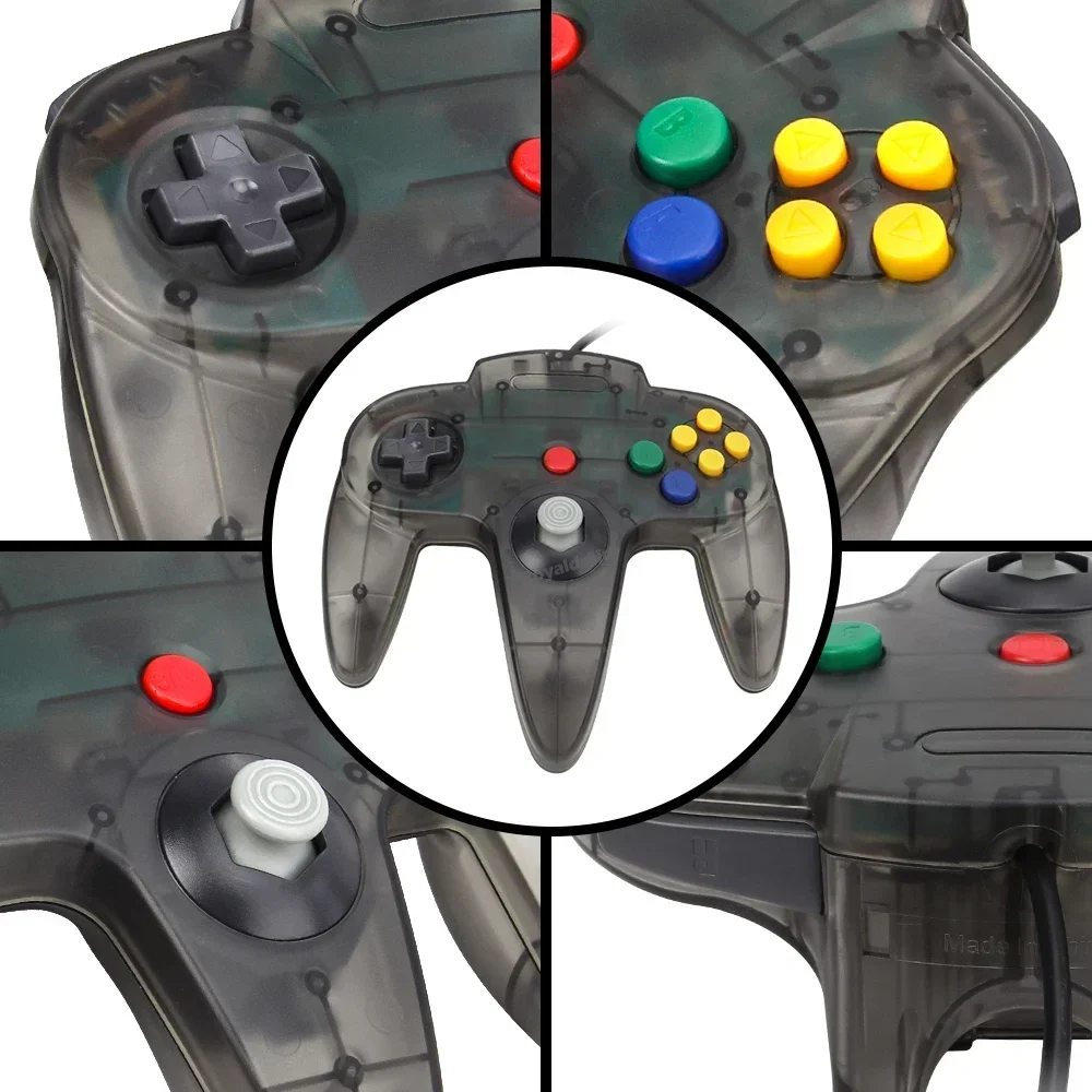 لوحة ألعاب سلكية جديدة لوحدة تحكم N64 لعصا التحكم الكلاسيكية N64 لوحدة تحكم الألعاب الرجعية لملحقات ألعاب N64