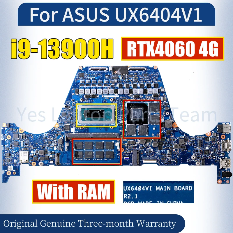 

REV.2.1 для ASUS UX6404V1 основная плата SRMJ4 i9-13900H RTX4060 4G GN21-X4-A1 материнская плата ноутбука