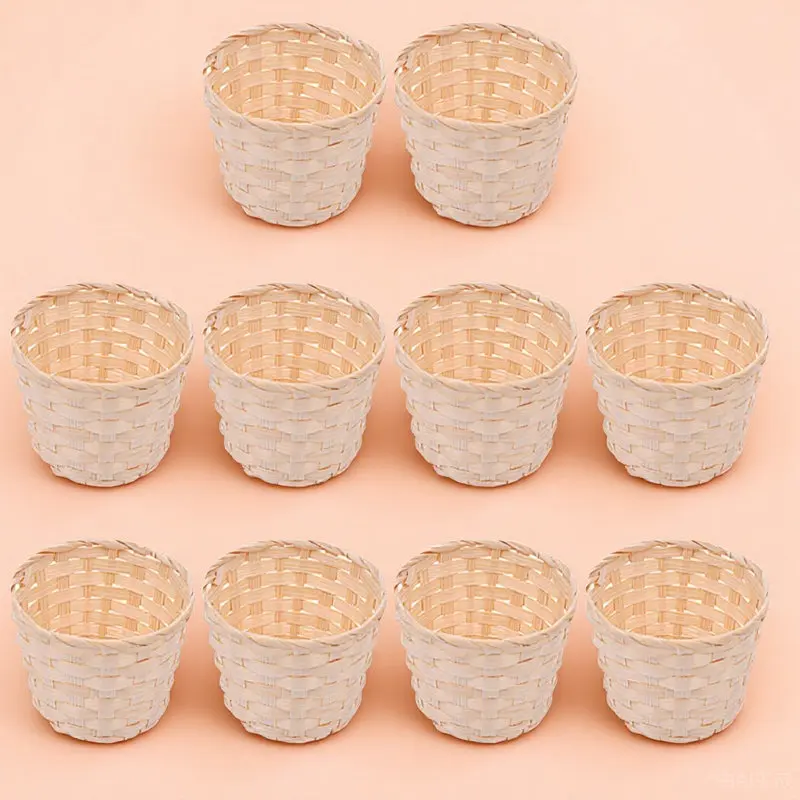 

Набор из 16 плетеных корзин для цветов: легкие бамбуковые корзины для хранения, идеально подходят для свадеб, детских праздников, юбилеев, домашнего декора и организации закусок