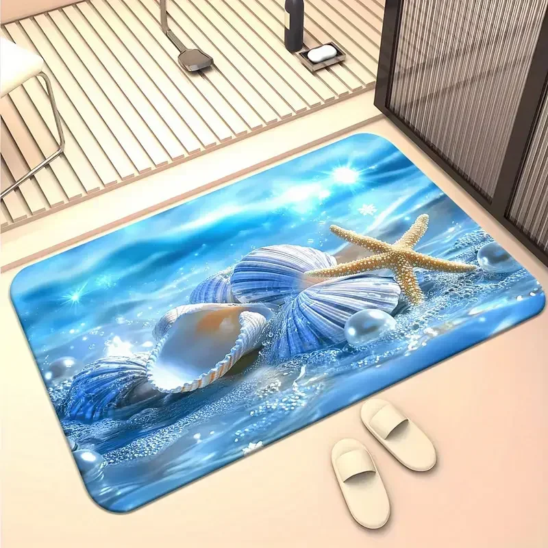 Ocean Element Floor Mat Living Room Bedroom Entry Doormat Rugs Kitchen Front Door Mats Non-slip Rug Floor Mat Home Decor