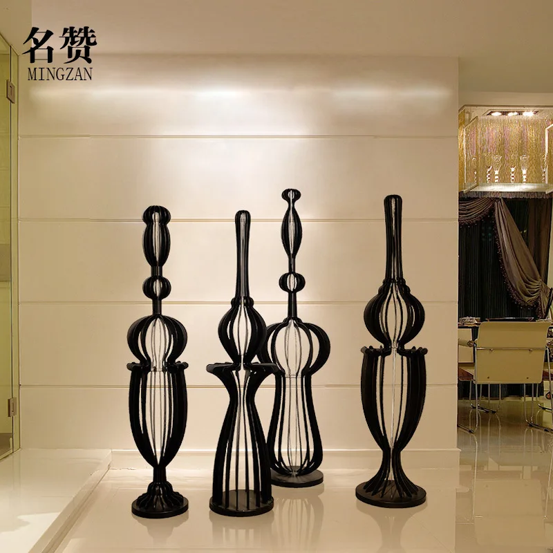 Chinese wrought iron metal floor ornaments clubhouse hotel sales department creative space decoration sculpture handicraft decor