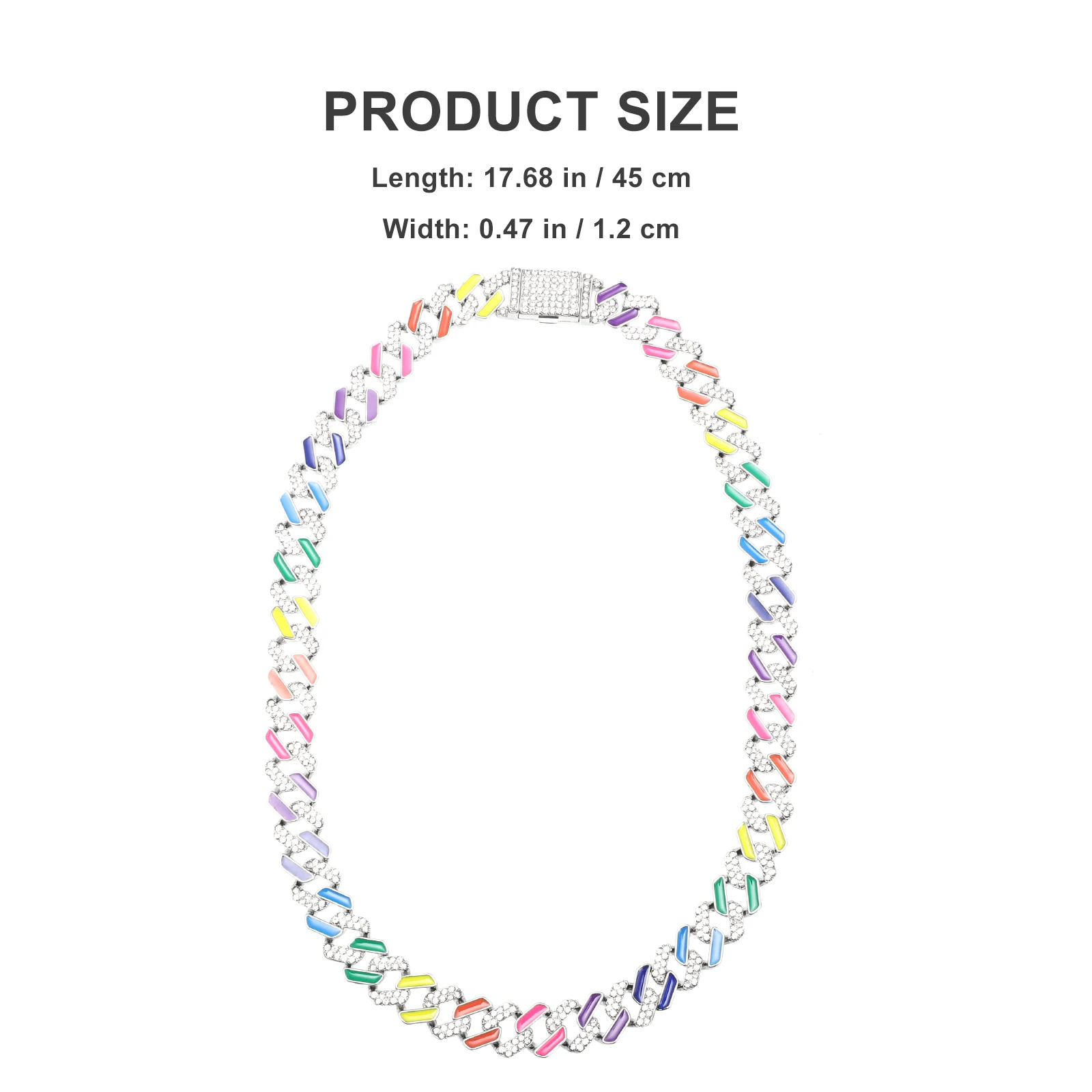 

Rainbow Full Diamond Necklace Clavicle Chain Choker Necklaces for Woman Women Jewelry Elegant Rhinestone Decor