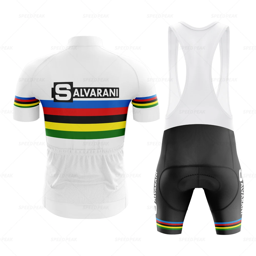 SALVARANI Retro Cycling Jersey Set Classical Bicycle Suit Bike  Summer Sleeve Men Bib Shorts Clothes Por Team Men\'s Bike