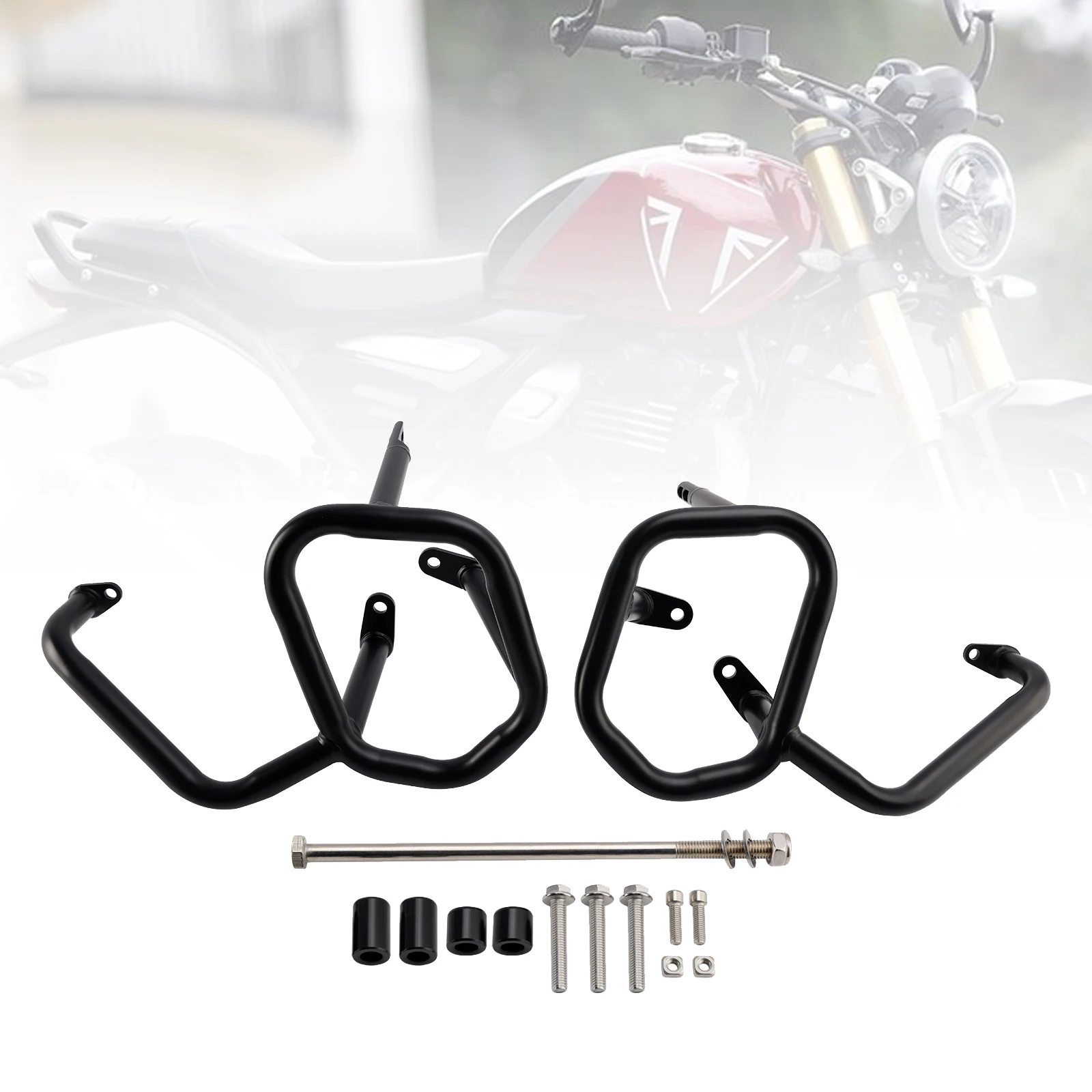 

Engine Guard Crash Bar Frame Protector Bumper Black for Speed Scrambler 400 24+