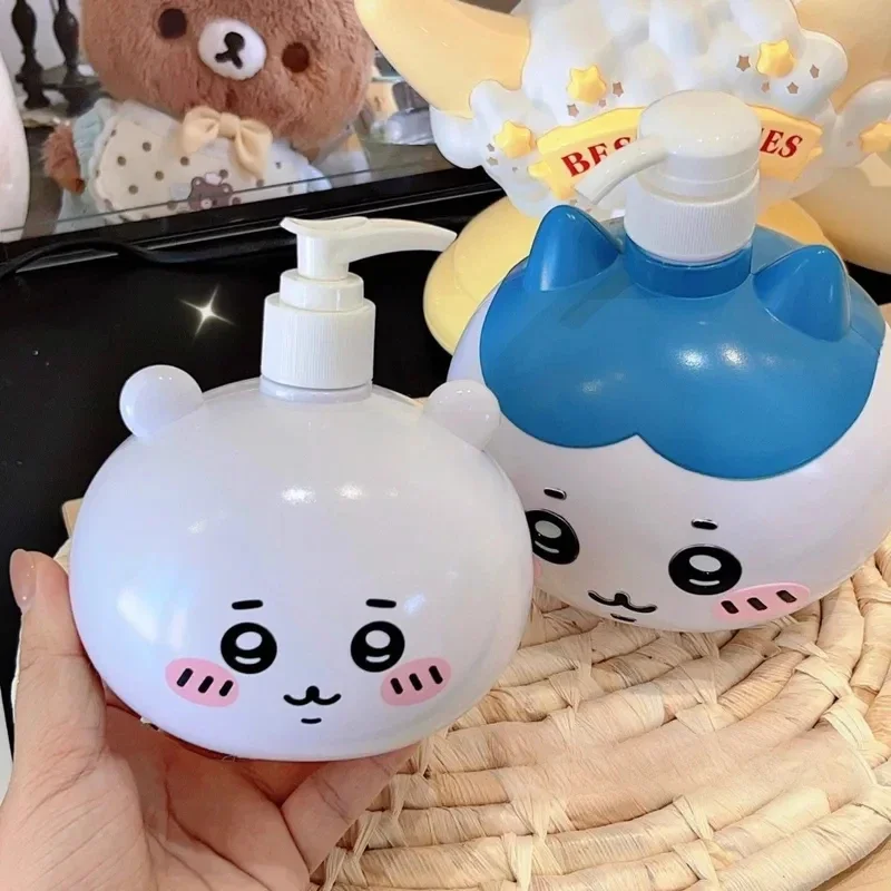 2026 Cute  Soap Dispenser Kawaii Hachiware Usagi Momonga Cartoon Press Bottle For Shower Gel Shampoo Lotion Bathroom Storage