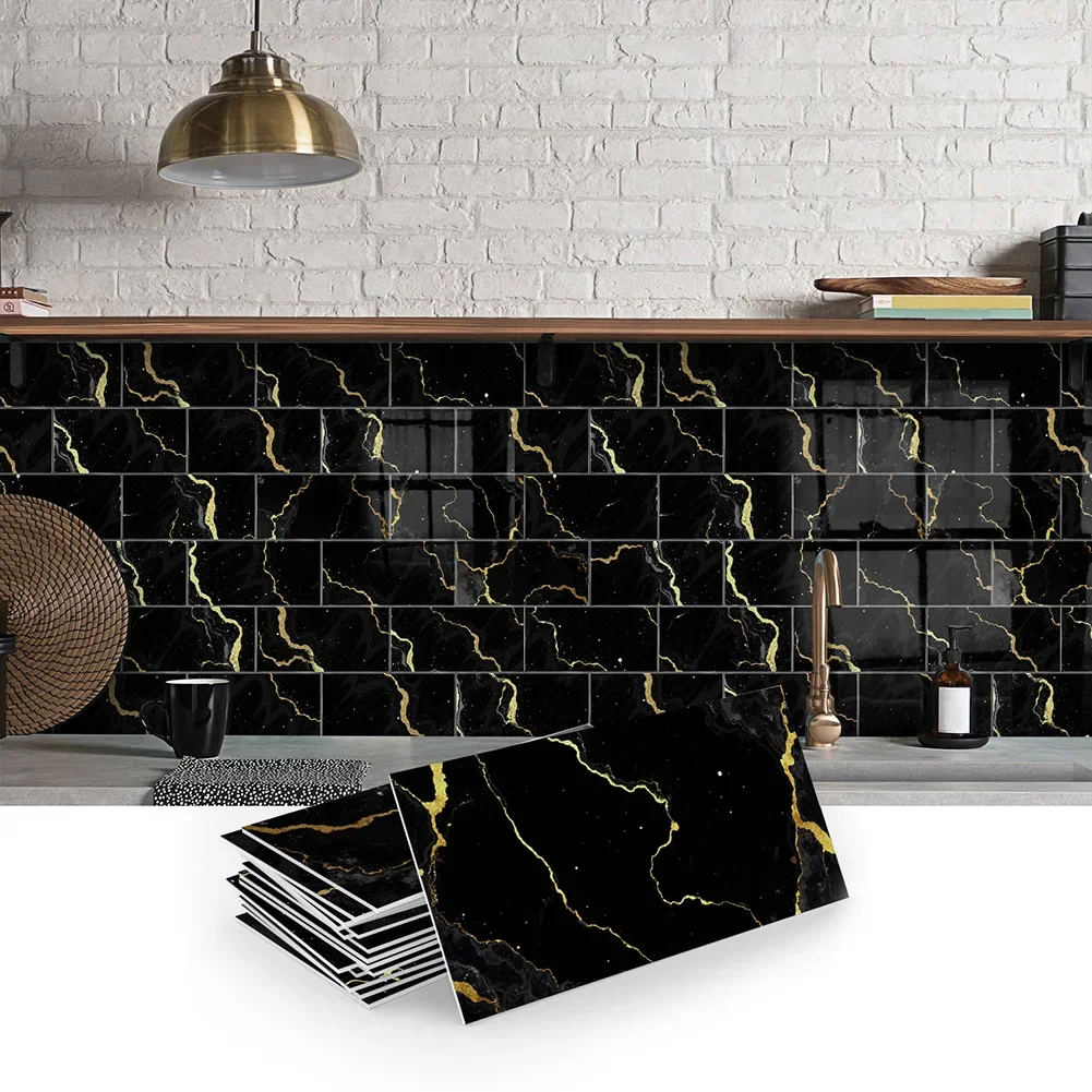 Thick marble patterned wall ers peel and for kitchen bathroom laundry room backsplash no tools required easy to use