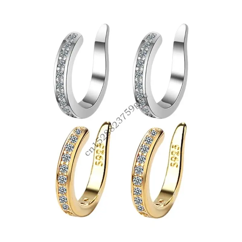 

D0UF Without Pierced Ear Clip Cuff Sturdy Copper Alloy Fashion Jewelry for Sensitive Skin