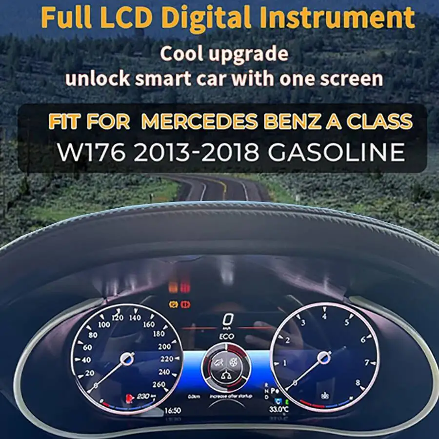 LCD Digital Dashboard Panel For Benz CLS 2012-2017 Speedometer GPS Instrument Cluster Virtual Cockpit Clock Tachometer Odometer