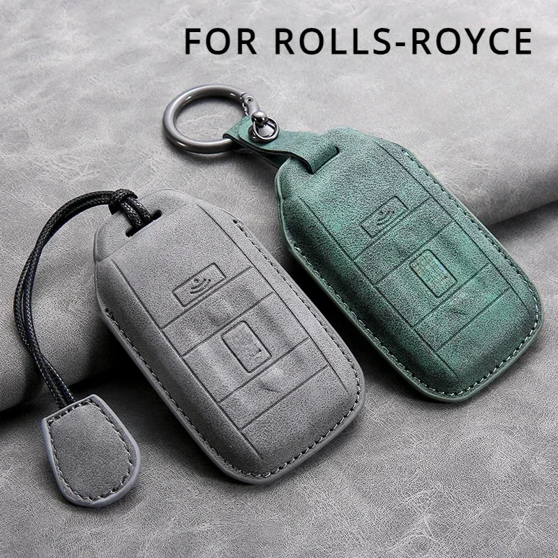 Leather New Car Key Cover Use for Rolls-Royce Cullinan Phantom Ghost Wraith Dawn Key Case Shell Buckle