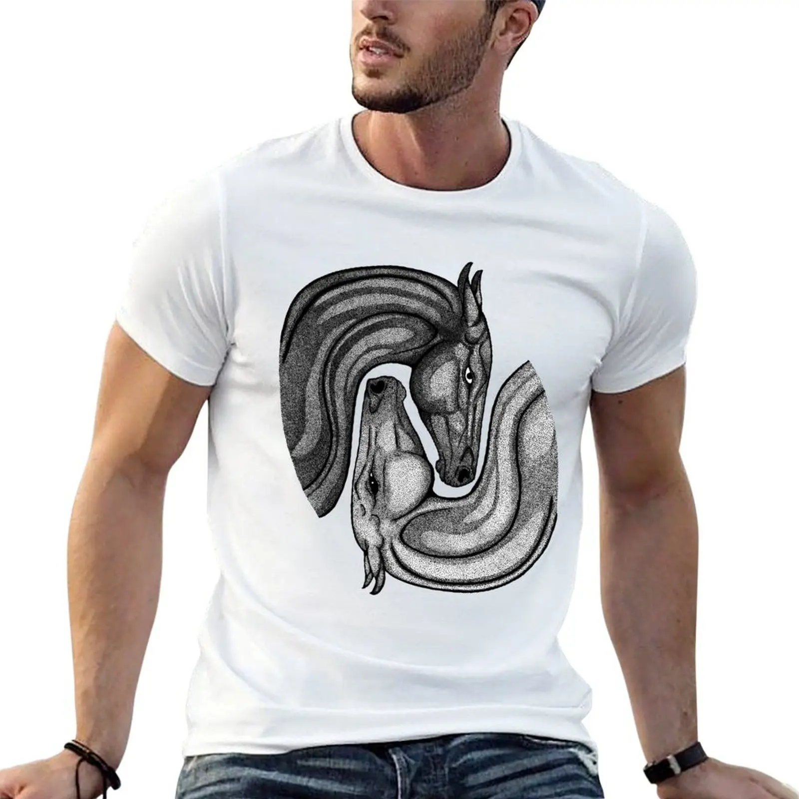 Camiseta de algodón Yang para hombre, camiseta Akhal Yin, camiseta Teke esencial de alta calidad