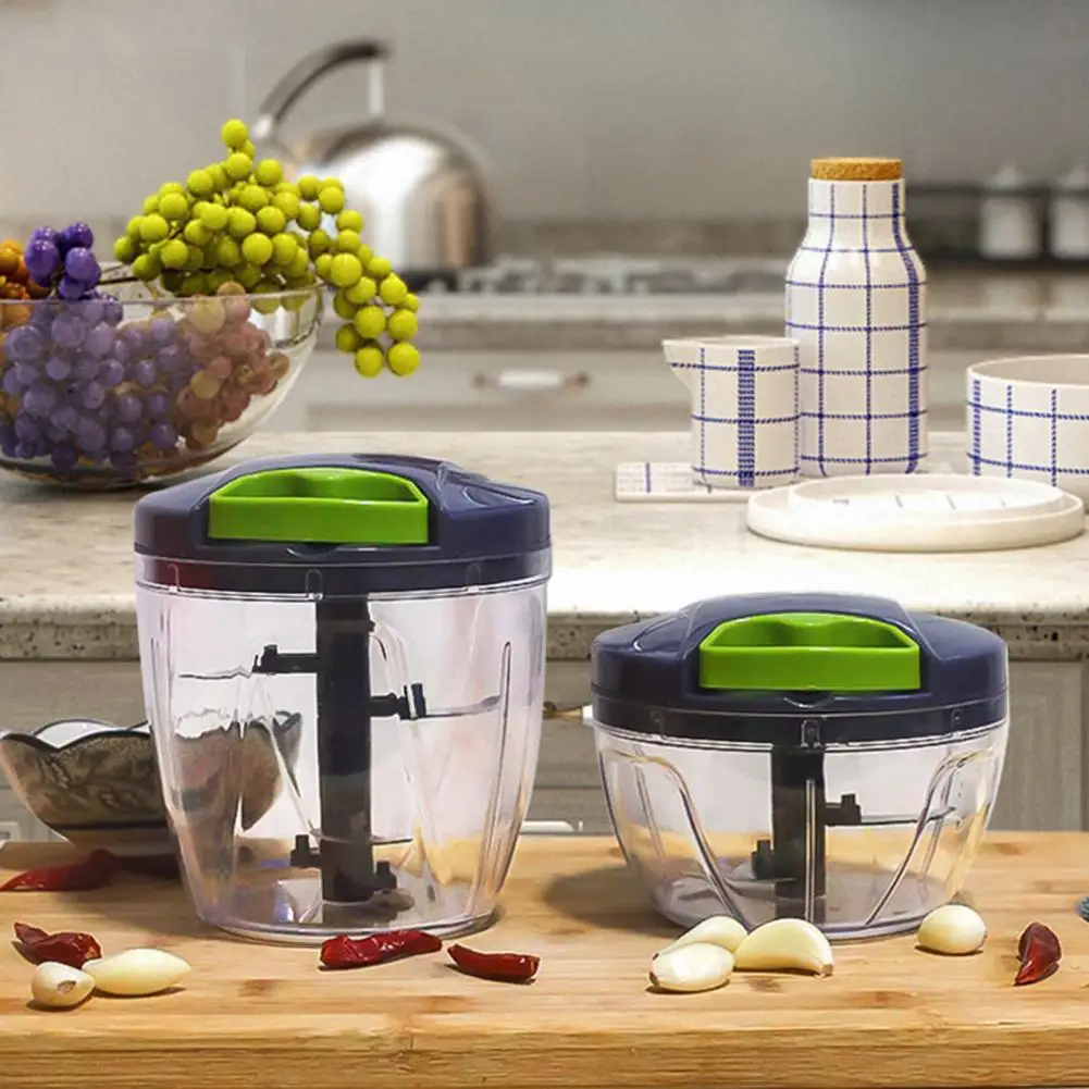 Garlic Peeler Manual Food Chopper with Sharp 420 Stainless Steel Blades Onions Vegetables Fruits Nuts Herbs Garlic Masher