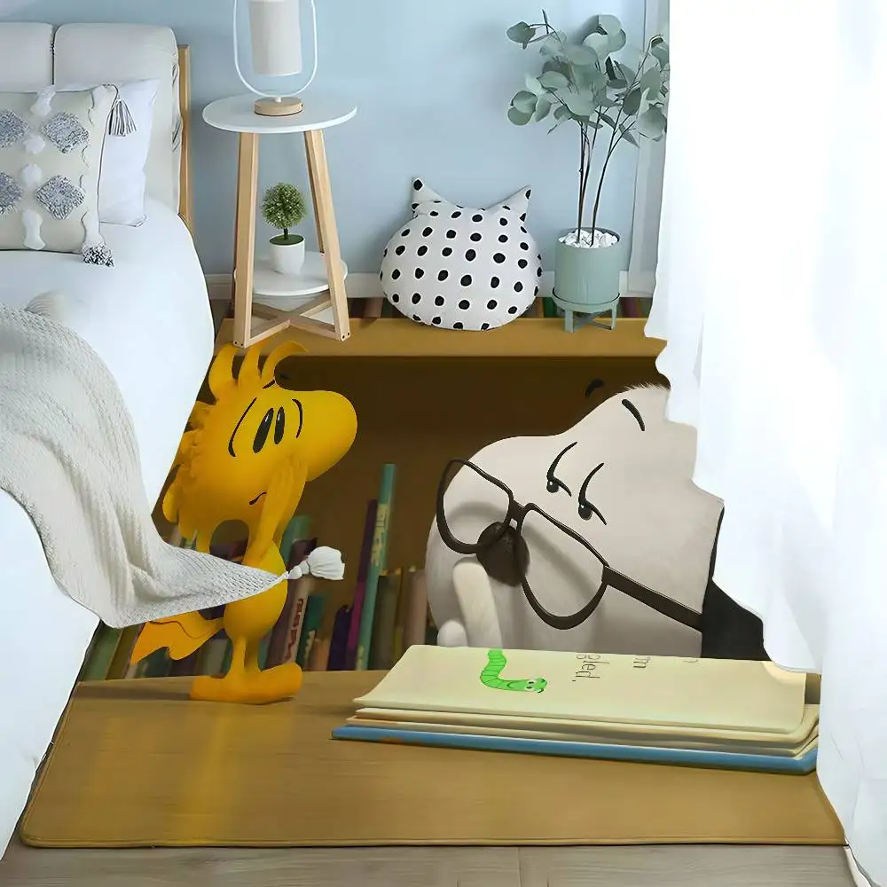 Cute S-Snoopys Floor Mats Home Laundry Rug Carpet For Living Room Decor Lounge Area Anti-slip Foot Mat Entrance Doormat