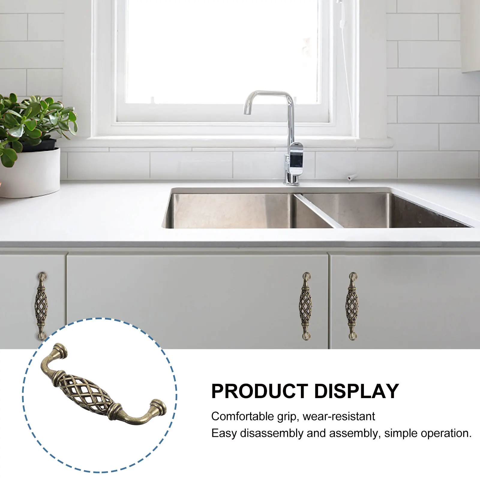 5 قطعة قفص العصافير الحديد نمط مقابض سحب خمر الباب يسحب للأثاث درج مقابض للخزانة تصميم سبائك الزنك