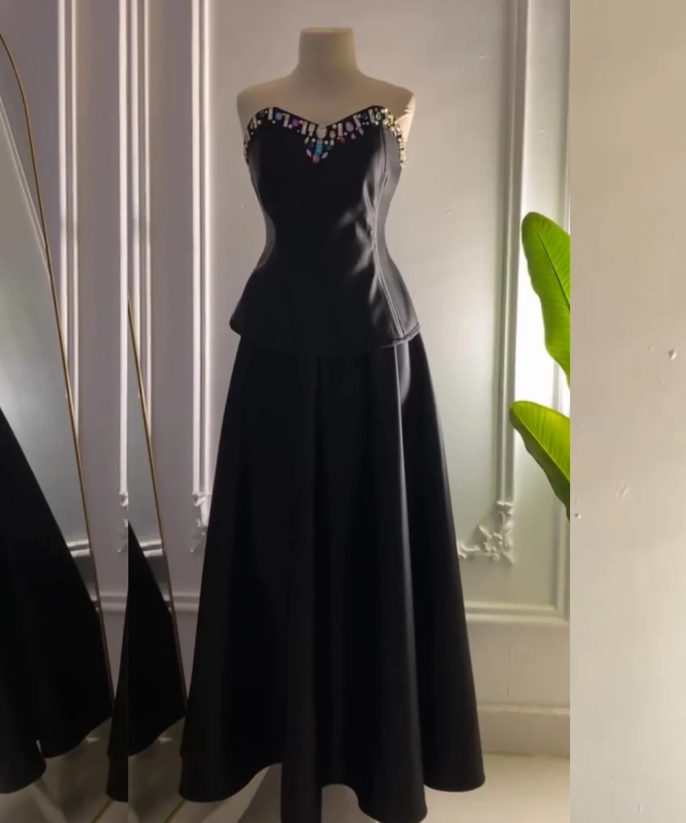 

Customized Formal Charmeuse Sequined Pleat A-line Sweetheart Long Dresses Bespoke Occasion Celebrity Fashion Pastrol