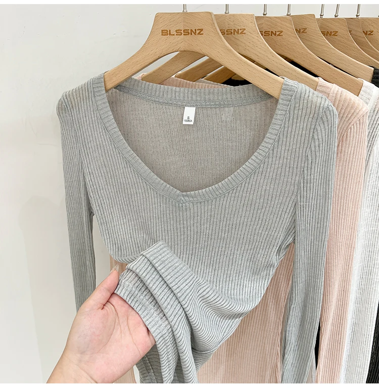 2026 Sommer Neuer Lässiger Stil Transparentes Dünnes Durchsichtiges Überzug-Top Damen T-Shirt V-Ausschnitt Sonnenschutz Langarm T-Shirt – Detail 18