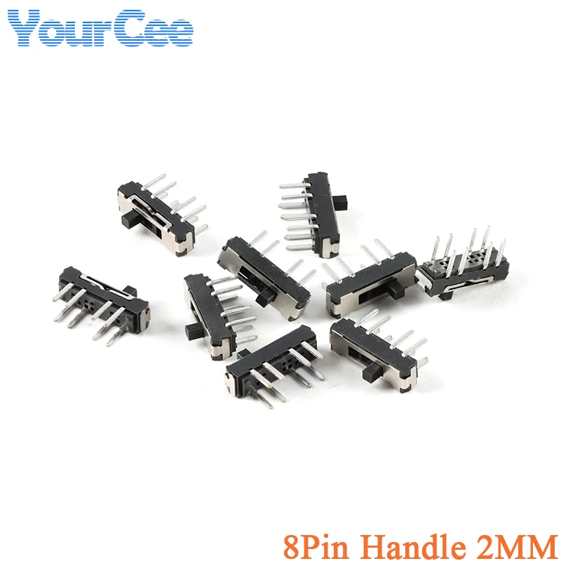 50Pcs/10Pcs Toggle Switch Handle Length 2MM 12*3.5*3.5mm 8Pin 8Feet 2 Gears DIP Switch Slide Switch Micro Switch