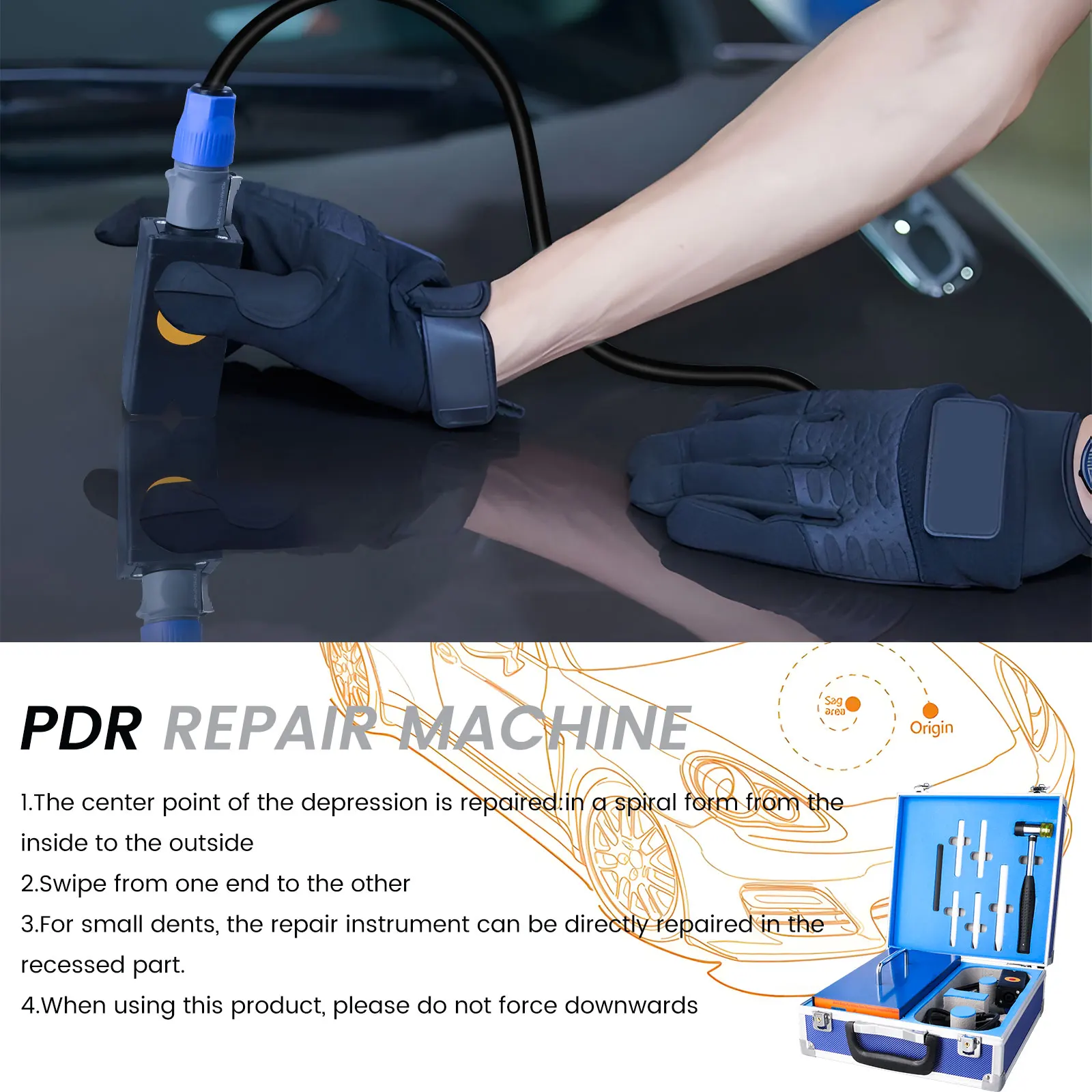 Podofo 1380W المغناطيسي التعريفي دنت آلة الكذب سيارة بدون خط دنت إصلاح استعادة أداة مجموعة سخان التعريفي الإلكترونية #5