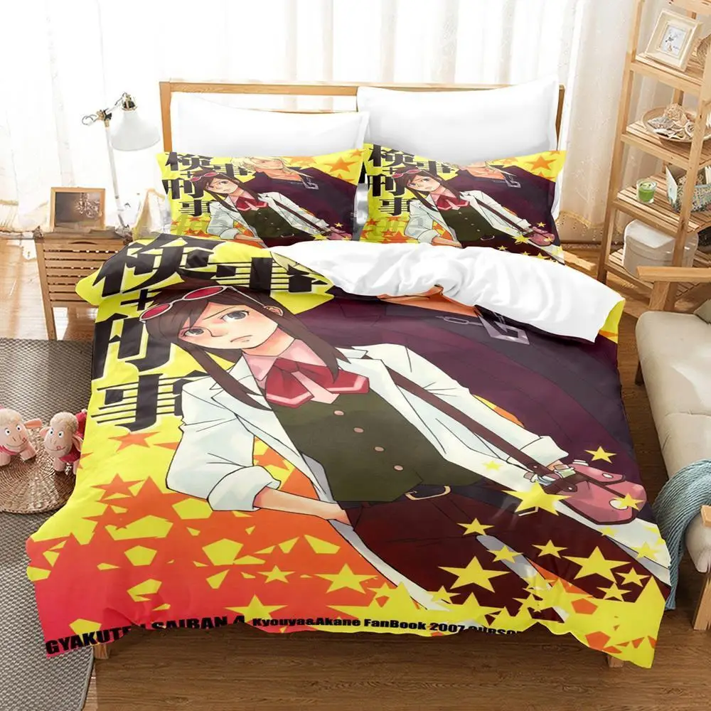 3d Print Game Ace Attorney Bedding Set Single Twin Full Queen King Size Bed Set Adult Kid Bedroom Duvetcover Sets Home Textiles