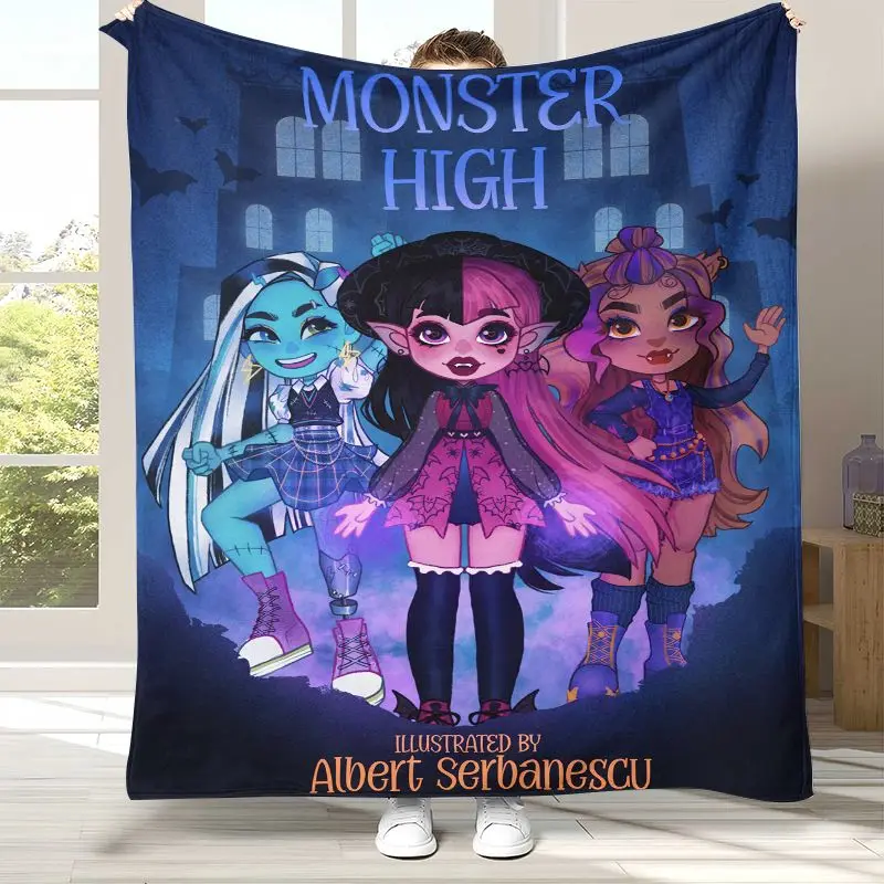 3D Draculaura Monster High Cartoon Doll Soft Flannel Blanket,Cozy Blanket for Bed,Sofa,Living Room,Picnic,Camping,Home Decor